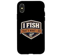 Carcasa para iPhone X/XS Yo pesco, eso es lo Que Hago, Pesca Vintage, Pescador, Fisher Retro