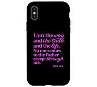Carcasa para iPhone X/XS Yo Soy el Camino: la Verdad, la Vida, Juan, Las Escrituras, Versículo de la Biblia, Dios Ora