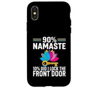 Carcasa para iPhone X/XS Yoga Humor 90% Namaste 10% Did I Lock The Door