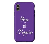 Carcasa para iPhone X/XS Yoga & Puppies Namastay Home with Dog Doing Yoga Lovers Yogi