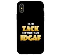 Carcasa para iPhone X/XS Zack Costume Idgaf Funny Meme Halloween Costume For Zachary