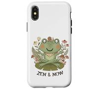 Carcasa para iPhone X/XS Zen Cottagecore Rana Meditación Yoga Mindfulness Estética