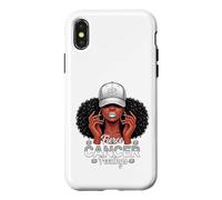 Carcasa para iPhone X/XS Zodiac Cancer Inspired Afro Women White Grey Cap Black Girl