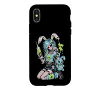 Carcasa para iPhone X/XS Zombie Goth Bunny Esqueleto Chica EMO Kawaii Goth Chica