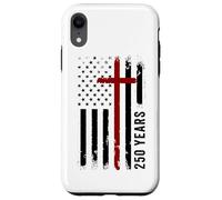 Carcasa para iPhone XR 250 Years Christian Faith Cross 1776-2026 Birthday American