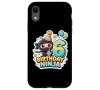 Carcasa para iPhone XR 6 años cumpleaños Ninja Boys Six 6th Sexto Kids Party Cute