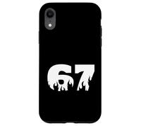 Carcasa para iPhone XR 67 Flame Drip Number Bold Minimal Fire Theme Diseño Gráfico