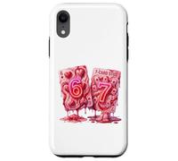 Carcasa para iPhone XR 67 Six Seven Valentine Hearts Poker Card Meme Couple Girls