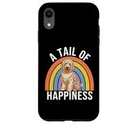 Carcasa para iPhone XR A Tail of Happiness Golden Doodle Dog Retro Rainbow