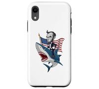 Carcasa para iPhone XR Abraham Lincoln Riding A Shark - Gráfico patriótico del 4 de Julio