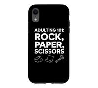 Carcasa para iPhone XR Adulting 101 Rock Paper Scissors, Vida Adulta, Lucha, Humor