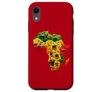 Carcasa para iPhone XR African Animal Map Juneteenth Flag Colors Pride Black Africa