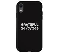 Carcasa para iPhone XR Agradecido 24.7.365 Gratitud Agradecido Acción de Gracias Gracias Alegría