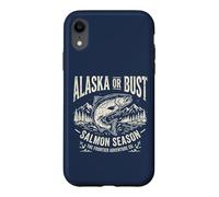 Carcasa para iPhone XR Alaska or Bust Salmon Season Fishing Angler Cool Adventure
