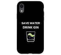 Carcasa para iPhone XR Alcohol Gin Funny Drinking Save Water Drink Gin