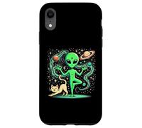 Carcasa para iPhone XR Alien Haciendo un Yoga - Yoga Pose - Espacio - Plancton