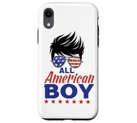 Carcasa para iPhone XR All American Boy 4th of July Boys Kids Sunglasses USA Flag
