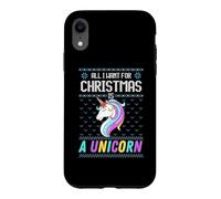 Carcasa para iPhone XR All I Want For Christmas Is A Unicorn Ugly Sweater Christmas Fun