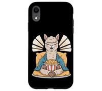 Carcasa para iPhone XR Alpaca Feliz con Palomitas de maíz Diseño de Animales