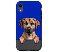 Carcasa para iPhone XR Amante de los cachorritos de Black Mouth Cur, Divertido, con Bolsillo Que se asoma