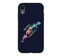 Carcasa para iPhone XR Amante de los Delfines Oak Island NC Familia Vacaciones en la Playa