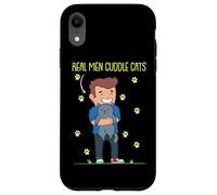Carcasa para iPhone XR Amante De Los Gatos Hombres Reales Abrazos Gatos Cita Felino Kitty Catfather
