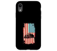 Carcasa para iPhone XR American Flag Trucker Semi Remolque 18 Wheeler Truck Driver