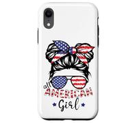 Carcasa para iPhone XR American Girls - Moño patriótico desordenado para Hija del 4 de Julio