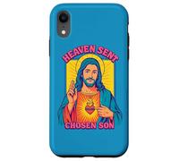 Carcasa para iPhone XR Anime Manga Jesús Sagrado Corazón Cristiano Retro Pop Art Azul