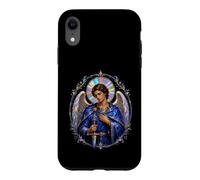 Carcasa para iPhone XR Arcángel Miguel Manto Azul Arte Sagrado Devocional