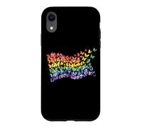 Carcasa para iPhone XR Arco Iris Bandera Mariposas Gay Orgullo Mes Arte Homosexualidad
