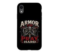 Carcasa para iPhone XR Armor Up Pray Hard Christian Warrior Knight Faith