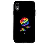 Carcasa para iPhone XR Arte Floral botánico Pride Rose Rainbow
