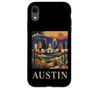 Carcasa para iPhone XR Austin Texas Skyline Retro Vintage Paisaje Urbano Arte