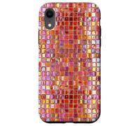 Carcasa para iPhone XR Azulejos de Mosaico de Vidrio Italiano Sicilia Rosa Naranja Preppy