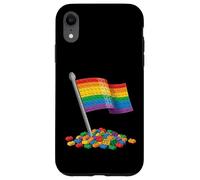 Carcasa para iPhone XR Bandera de Orgullo Arco Iris Feliz Mes del Orgullo Constructor de Ladrillos