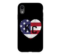 Carcasa para iPhone XR Bandera del país del Mundo de Estados Unidos KC Heart Kansas City Love Letters US