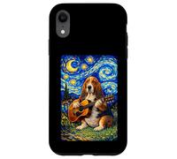 Carcasa para iPhone XR Basset Hound Playing Guitar Whimsical Art Dog Music Camping