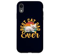 Carcasa para iPhone XR Best Cat Dad Ever Bambino, Divertido Propietario de Gatos sin Pelo, Retro