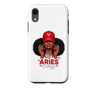 Carcasa para iPhone XR Big Energy Aries Zodiac Afro Women Red Cap Black Girl Women