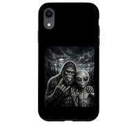 Carcasa para iPhone XR Bigfoot Sasquatch Selfie Rock En UFO Divertido