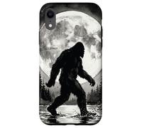 Carcasa para iPhone XR Bigfoot Silhouette Sasquatch Lago Bosque Iluminado por la Luna
