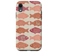 Carcasa para iPhone XR Boho Fish Pattern Ocean Marine Life Folk Art Aesthetic