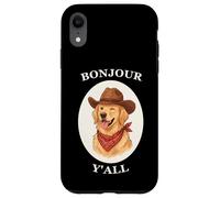 Carcasa para iPhone XR Bonjour Y'all Cowboy Golden Dog Retriever French Amante