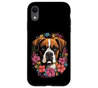 Carcasa para iPhone XR Boxer - Ramo de Flores con Cara de Perro Cervatillo Boxeador dueño criador mamá
