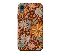 Carcasa para iPhone XR Brown Flowers Meadow Floral Retro Groovy Aesthetic Women