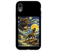 Carcasa para iPhone XR Bulldog Francés Noche Estrellada Van Gogh Lindo Perro Aullando