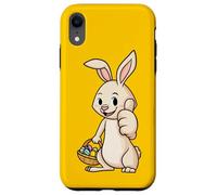 Carcasa para iPhone XR Bunny Thumbs Up Colorido Huevo Caza Día de Pascua