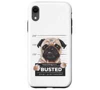 Carcasa para iPhone XR Busted Pug Mugshot Funny Dog Humor