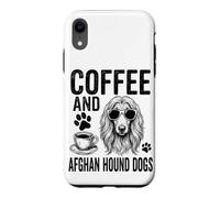 Carcasa para iPhone XR Café y Perros sabuesos afganos Divertido Perro Sabueso Afgano